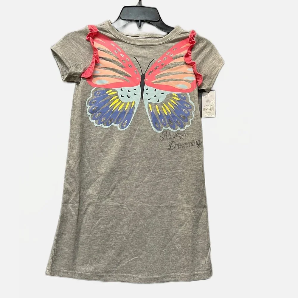 NWT! Carter's Girls' 2-Pack‎ Nightgowns Heather/Pink/Butterfly 6-7T